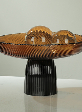 玻璃水果盘拼色高级感干果沙拉盘