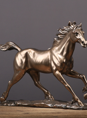 特大镀铜马树脂摆件客厅电视柜书房博古架办公室桌面摆设开样板房