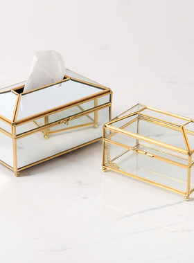 北欧创意轻奢玻璃黄铜客厅