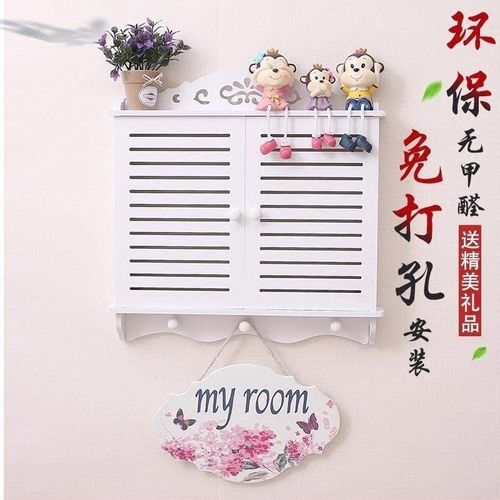 电表箱装饰画家用餐厅竖款清新置物架开盒子图案风景卧室弱电