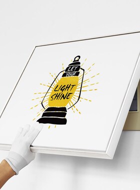 网红北欧电表箱遮挡装饰画餐厅免打孔配电箱电盒遮盖壁画黄色字母