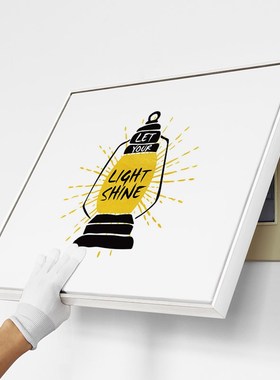 北欧电表箱遮挡装饰画餐厅免打孔配电箱电盒遮盖壁画黄色字母挂画