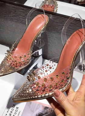 Transparent Pumps Sandals Heel Pointed Toe Wedding Pumps