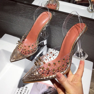 Transparent Pumps Sandals Heel Pointed Toe Wedding Pumps