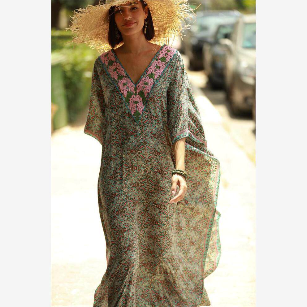 blouse positioning flower bikini sun protection shirt dress