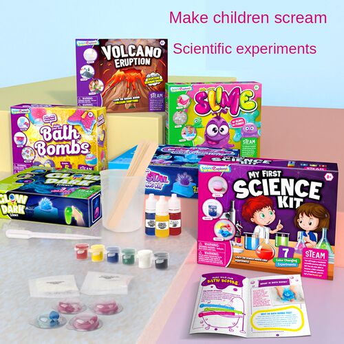 Science Experiment Kit Volcano/Slime/Growth Crystal/Bath Bom