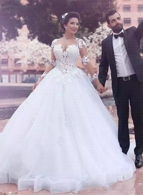 Ball Gown Wedding Dresses Long Sleeves Wedding Gowns