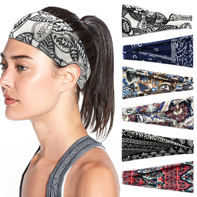 European Women Sports Headband sweatband kerchief headdress