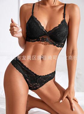Women Lace Bra Briefs Set Sexy G-String Bra Set 蕾丝内衣套装