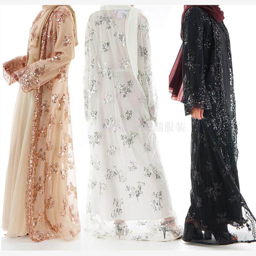 长袍开衫马来西亚亮片连衣裙 women long dress robe