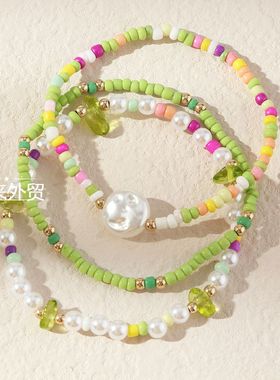 Cross-border Garden Rice Beads Student bracelet女孩流行手链