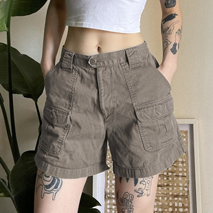 INS casual high waisted work clothes denim shorts for women