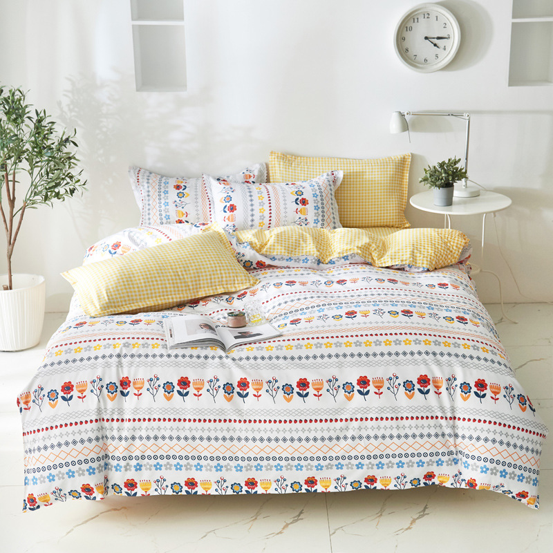 bedding 4 set quilt cover bed flat sheet fitted pillowcases