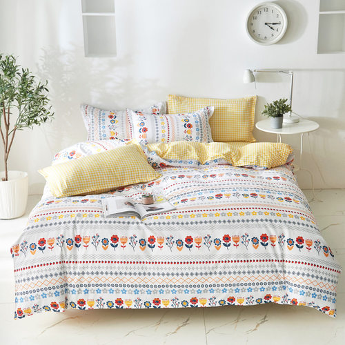 bedding 4 set quilt cover bed flat sheet fitted pillowcases