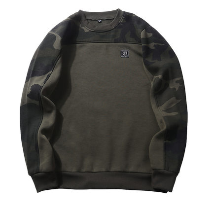 Men autumn winter pullover top large camouflage sweatershirt