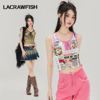 LACRAWFISH波普风印花小背心