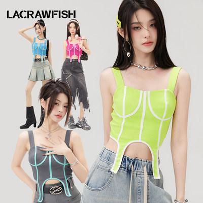 LACRAWFISH撞色胸杯造型背心