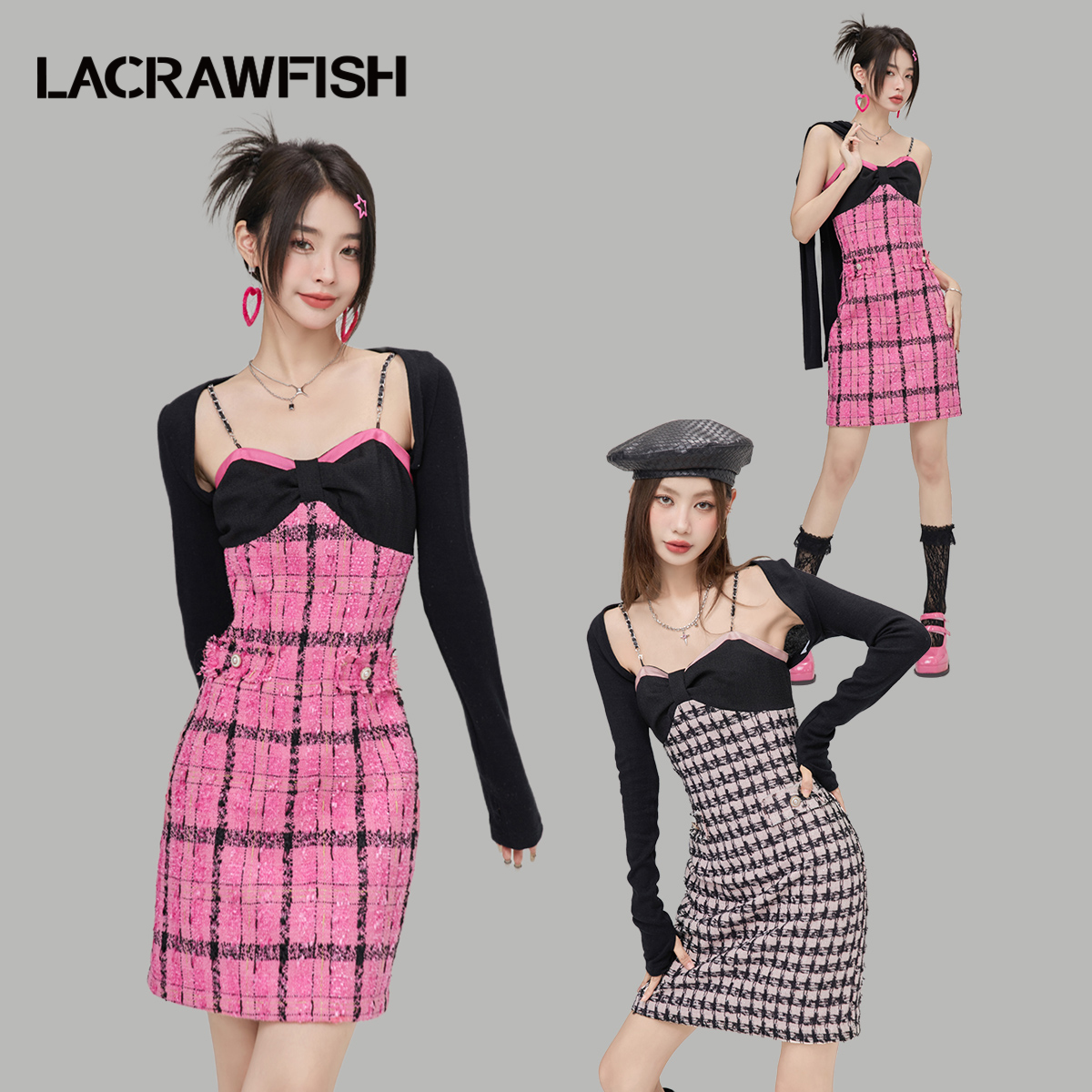 LACRAWFISH小香风吊带裙套装