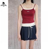 chrisoubydan欧阳丹24春夏徽标修身 陈卓璇同款 针织吊带背心