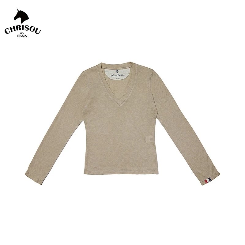 chrisoubydan欧阳丹2025定制款新款V领针织长袖羊毛t恤,女装/女士精品,毛针织衫,淘宝优惠券,粉丝福利购,淘宝优惠卷