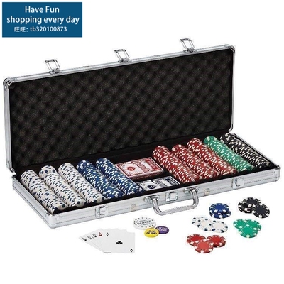 texas hold 'em poker set aluminum case 500 dice chips扑