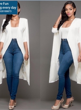 Formal coat ladies women blazer suit shawl coat maxi top女装