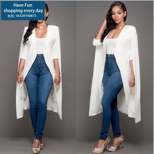 Formal coat ladies women blazer suit shawl coat maxi top女装