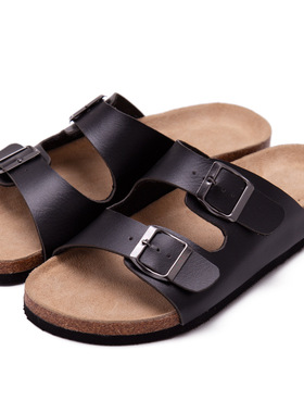 Men Fashion Cork Slippers Slides Beach Sandals Mans Male拖鞋