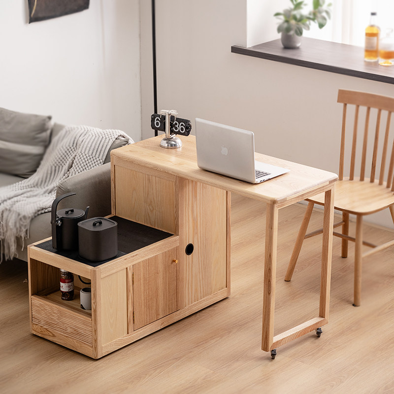 实木旋转茶车家用客厅沙发边柜茶几白蜡木茶水柜可移动茶台茶桌,住宅家具,家用茶台/茶桌,淘宝优惠券,粉丝福利购,淘宝优惠卷