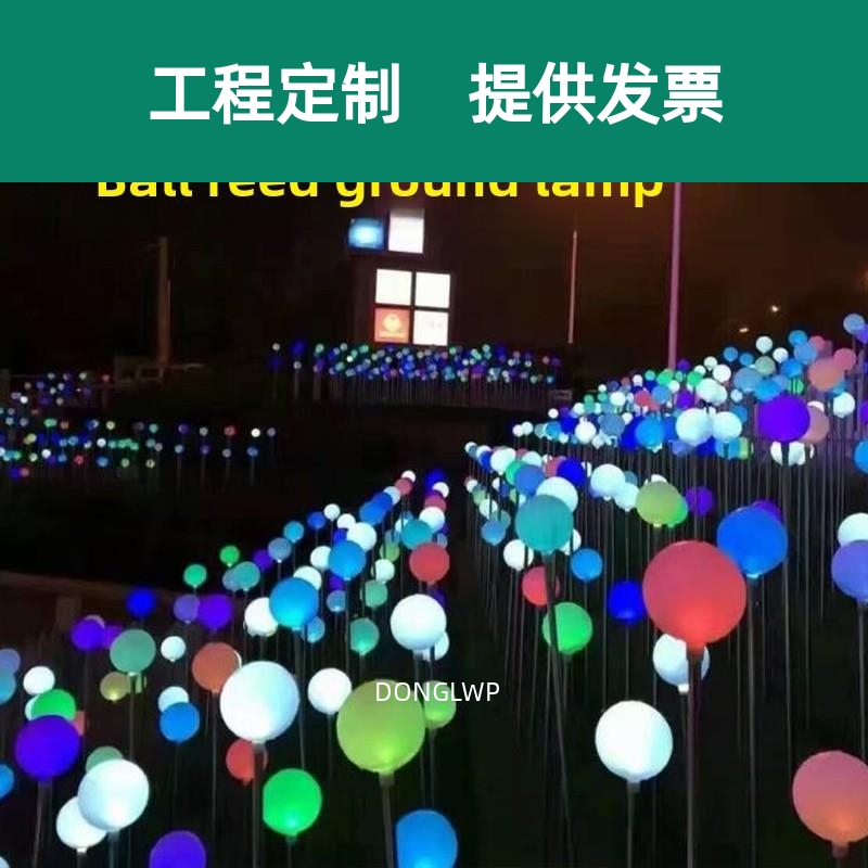 led发光圆球芦苇灯亚克力球灯户外防水草坪灯园林亮化工程地插灯