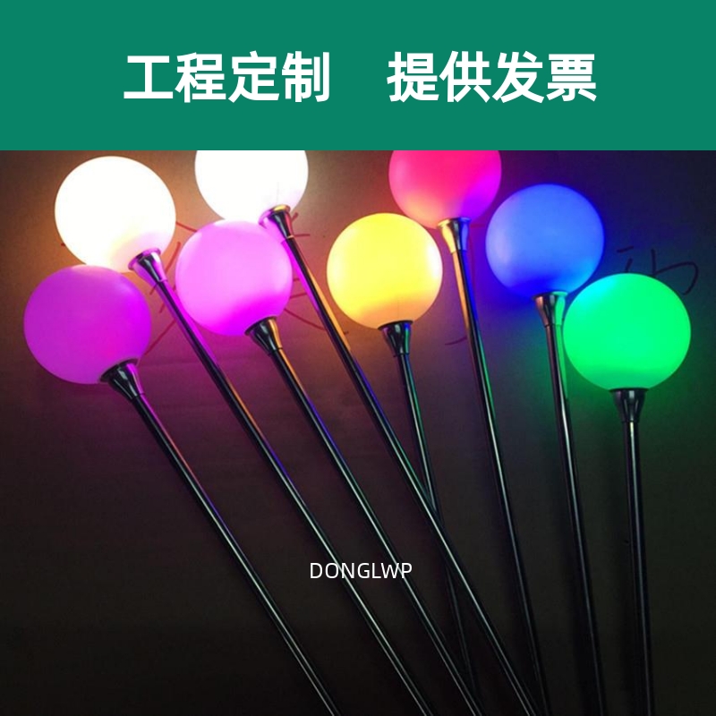 led发光圆球芦苇灯亚克力球灯户外防水草坪灯园林亮化工程地插灯