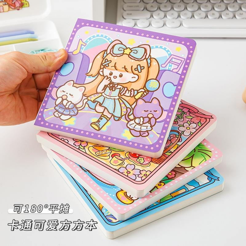方方笔记本高颜值卡通可爱手账日记本小学生迷你口袋记事小本子