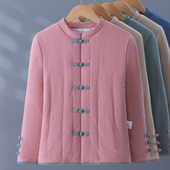 棉花复古盘扣棉袄女 棉服薄棉冬 中国风修身 中式 棉衣夹棉内胆