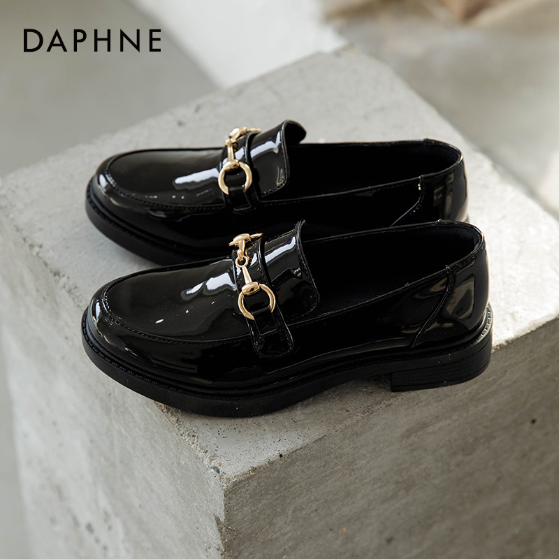 达芙妮乐福鞋女鞋春秋2022春季新款黑色英伦风小皮鞋厚底单鞋子女|ruв категории Женская обувь, низкий чистка - от Buy2taobao.com для оказания профессиональной услуги покупки агента Taobao