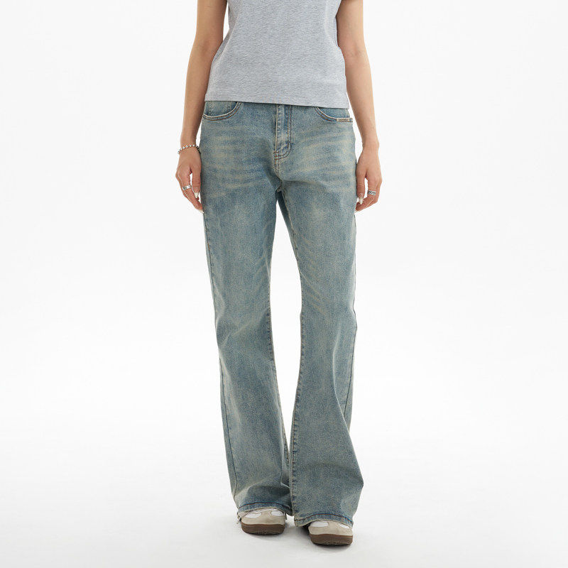 新因素美式高街显瘦微喇牛仔裤男cleanfit修身百搭基础vibe长裤子