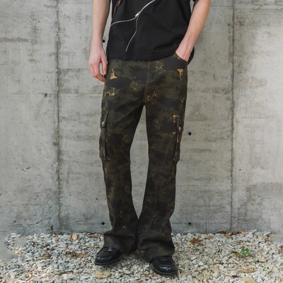 新因素美式高街迷彩工装牛仔裤男
