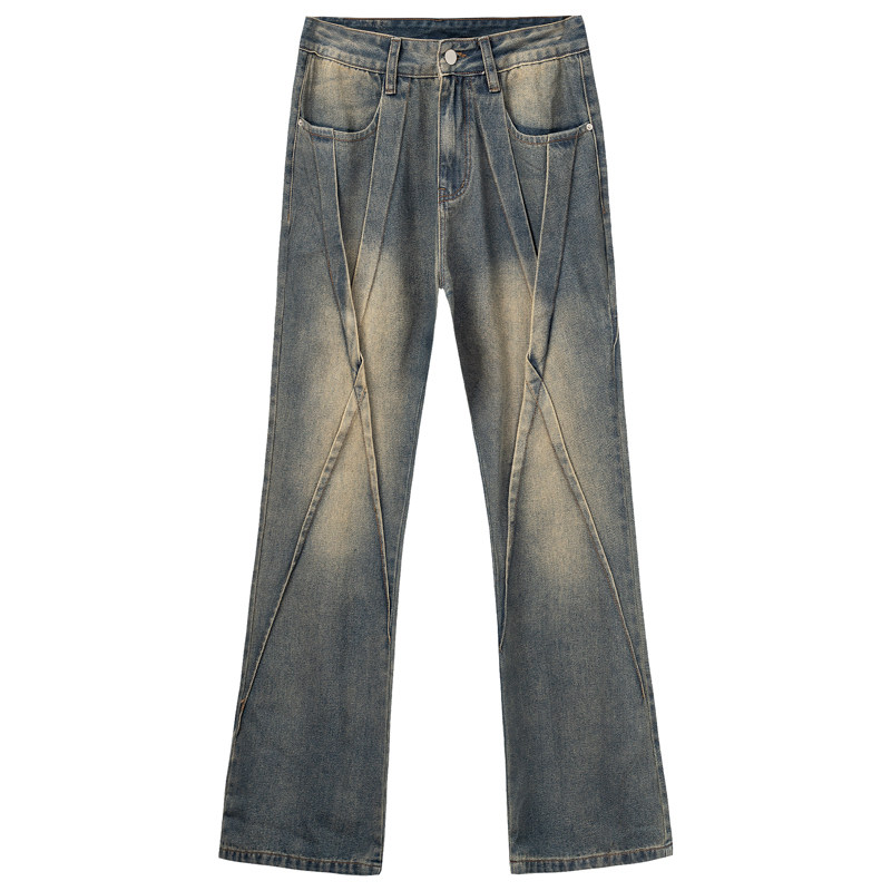 新因素XINYINSU美式高街水洗复古牛仔裤男宽松休闲微喇vibe风裤子