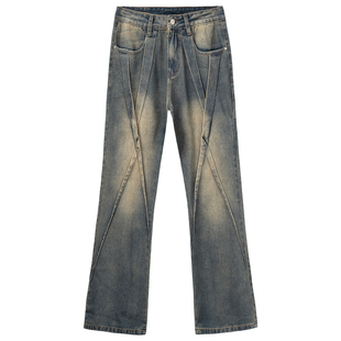 子 男宽松休闲微喇vibe风裤 新因素XINYINSU美式 高街水洗复古牛仔裤