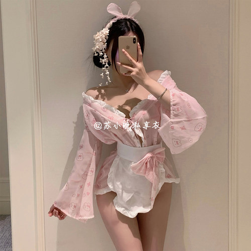 苏小晚 涩涩小娇妻~日系性感和服粉色诱惑睡衣裙内衣制服套装qqny