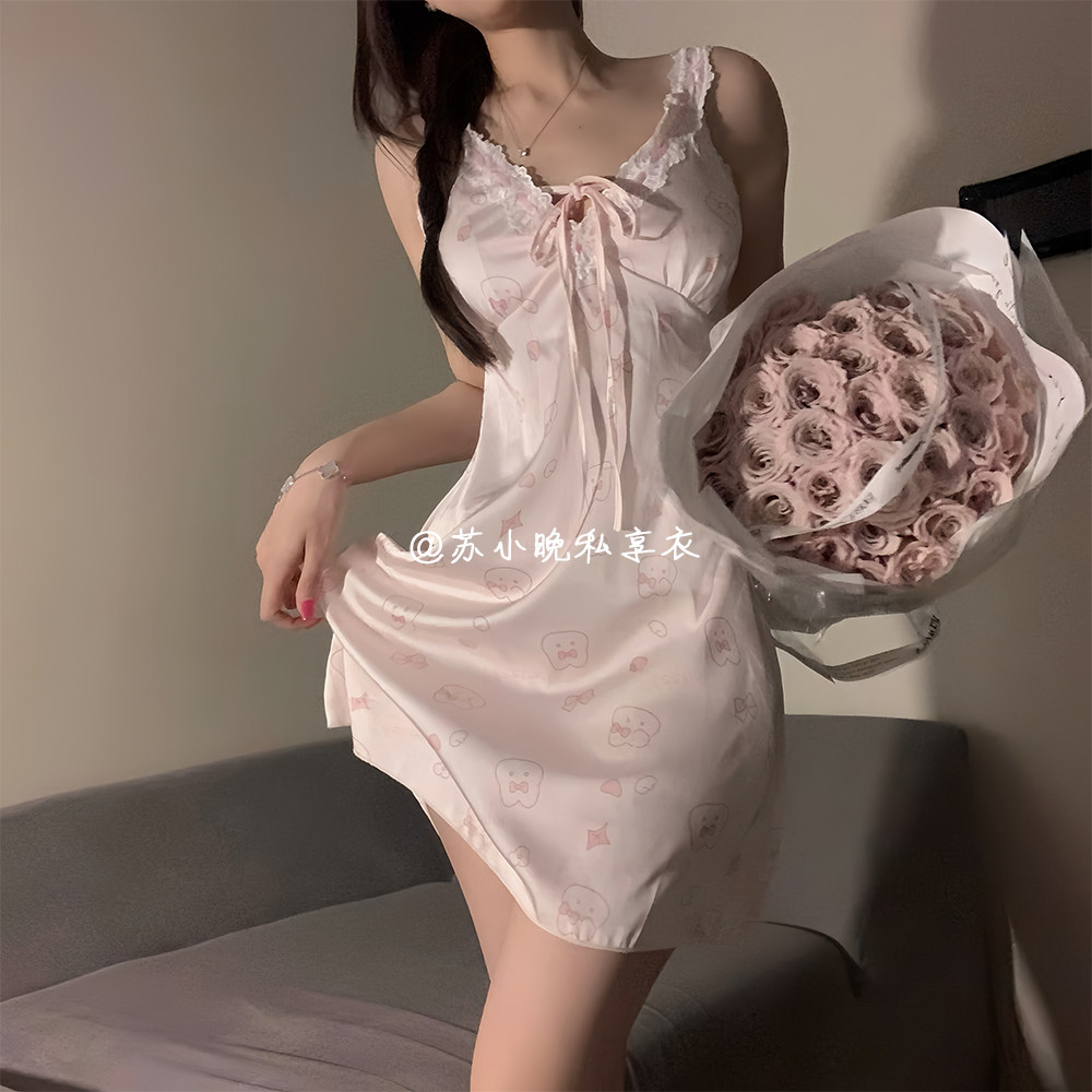 苏小晚 柔涩人妻~性感蕾丝吊带裙纯欲诱惑睡裙带胸垫私房衣床上