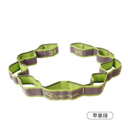 9段健身瑜伽弹力带 舞蹈瑜伽辅助伸展带拉力带 运动塑形瑜伽菊绳