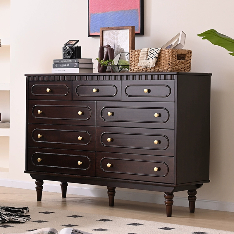 法式实木九斗柜美式复古储物柜客厅卧室靠墙收纳柜置物柜床头柜