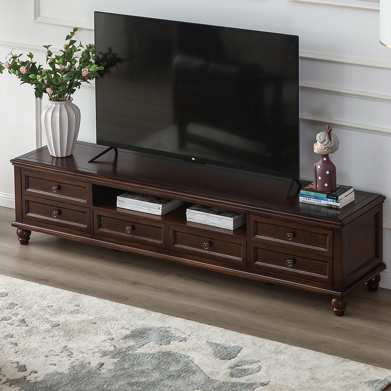 美式乡村实木电视柜茶几组合客厅视听柜多抽屉电视机柜影视柜家具