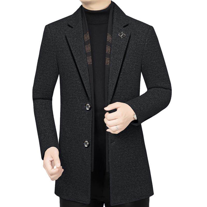 美丽霞-瑞池甄选冬男士休闲修Q身百搭商务潮流围巾领加绒西装上衣