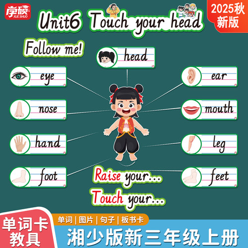 2025湘少版小学四线三格单词卡片