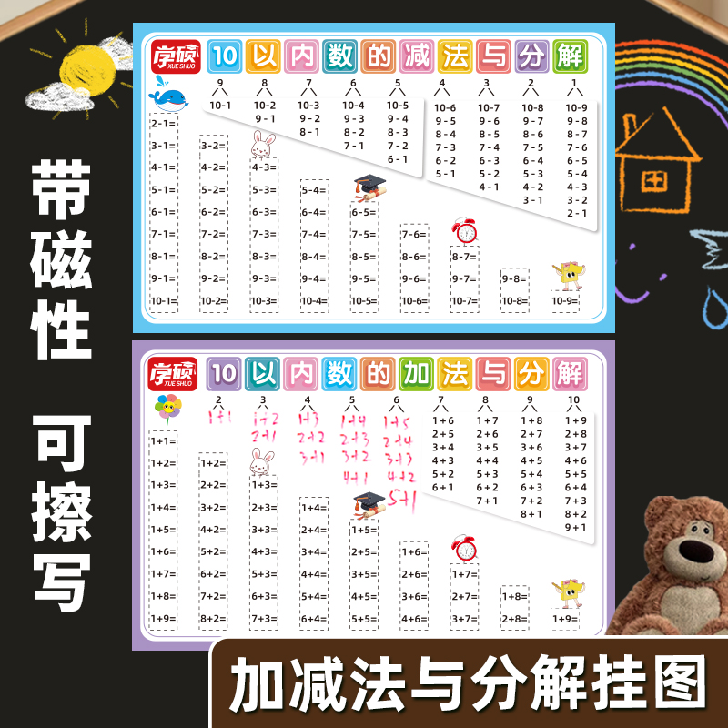 磁吸10以内加减法分解与组成教具