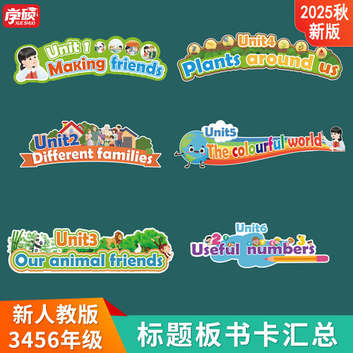 PEP人教版单元标题板书设计教具