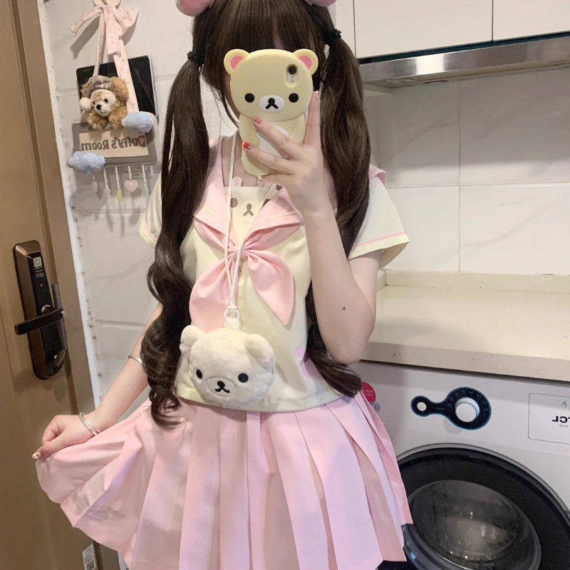 原创款「轻轻熊」柴呼呼萌系jk制服短水手服软妹轻松熊少萝洛丽塔