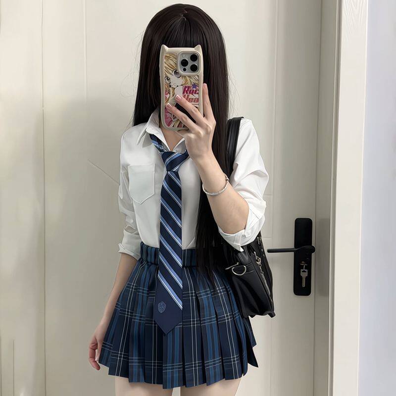 樱之森jk原创小元短袖衬衫百搭学院风白色长袖jk制服内搭款上衣