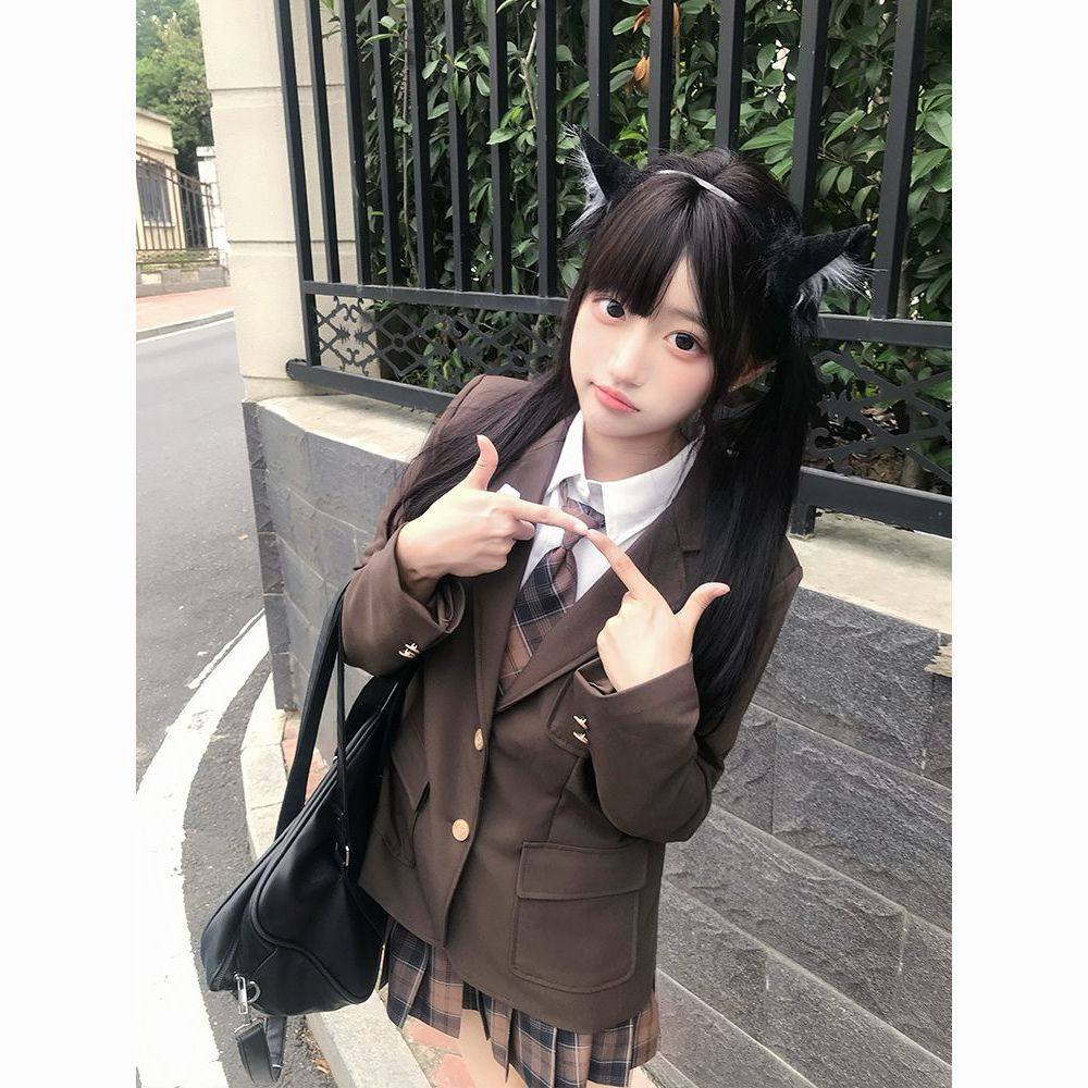 日系jk制服西装外套女秋冬原创学院风班服校供百搭西服百褶裙套装